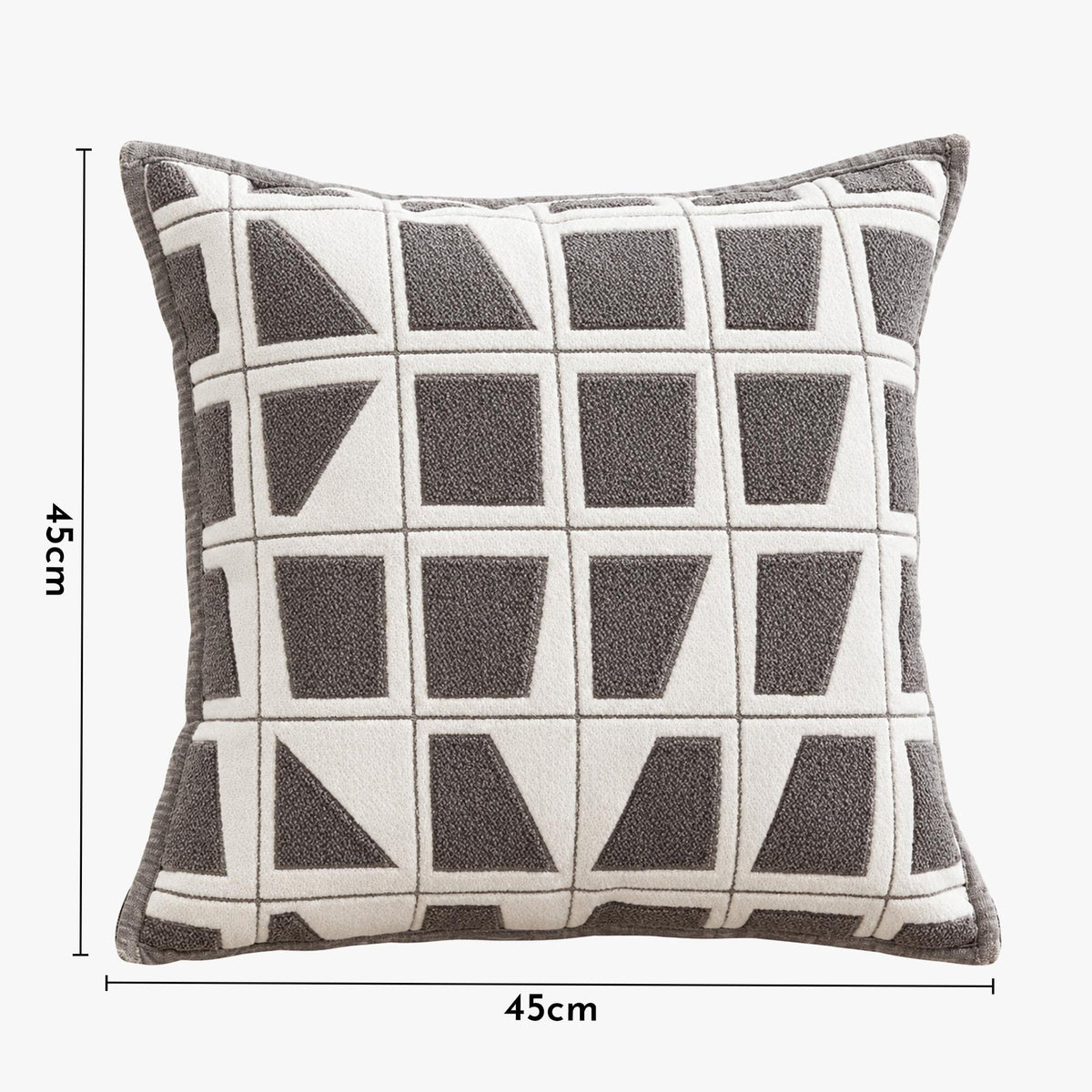 SHAYZ Coussin carré en tissu à motifs blanc et gris 45x45 cm - Coussins - Mobilier Deco