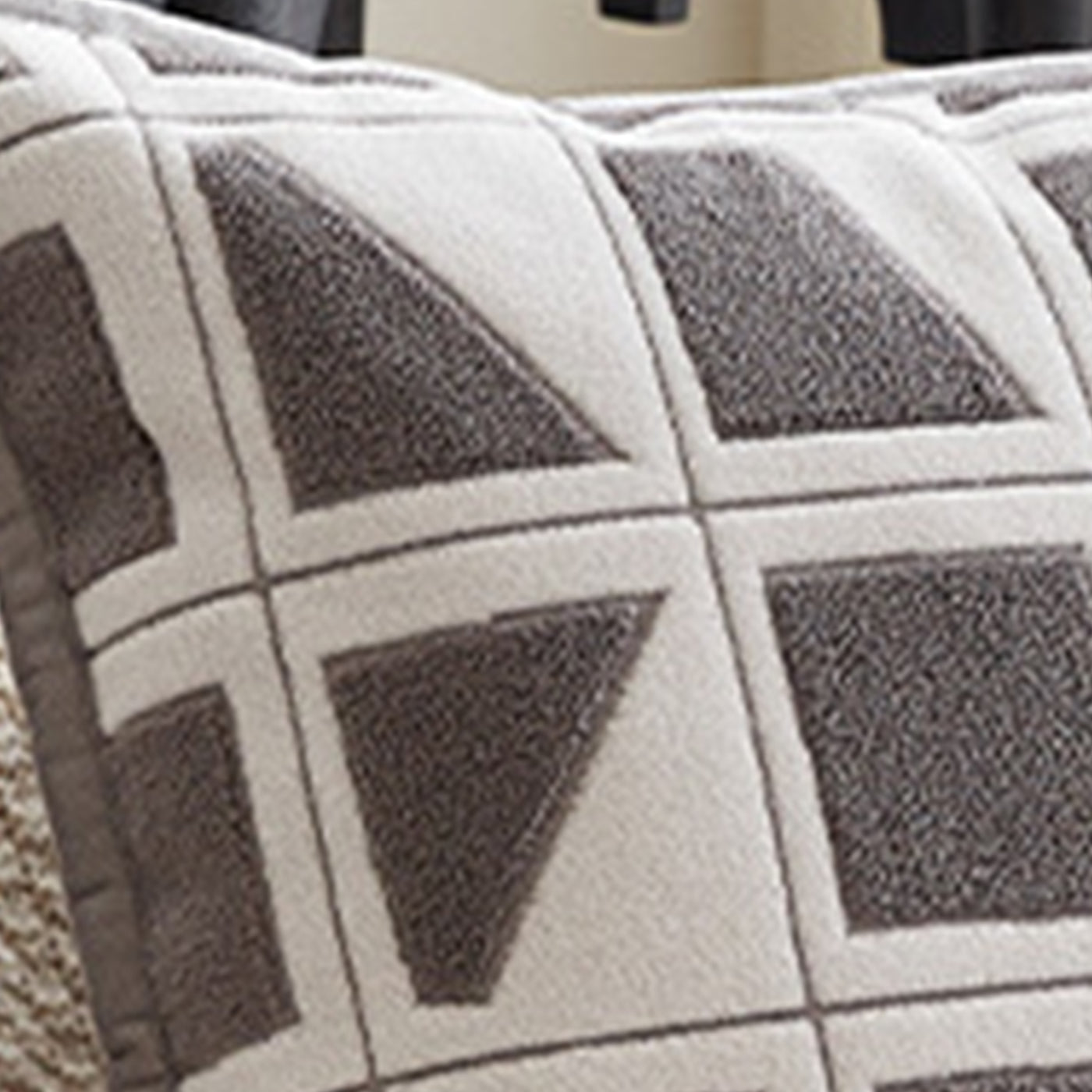 SHAYZ Coussin carré en tissu à motifs blanc et gris 45x45 cm