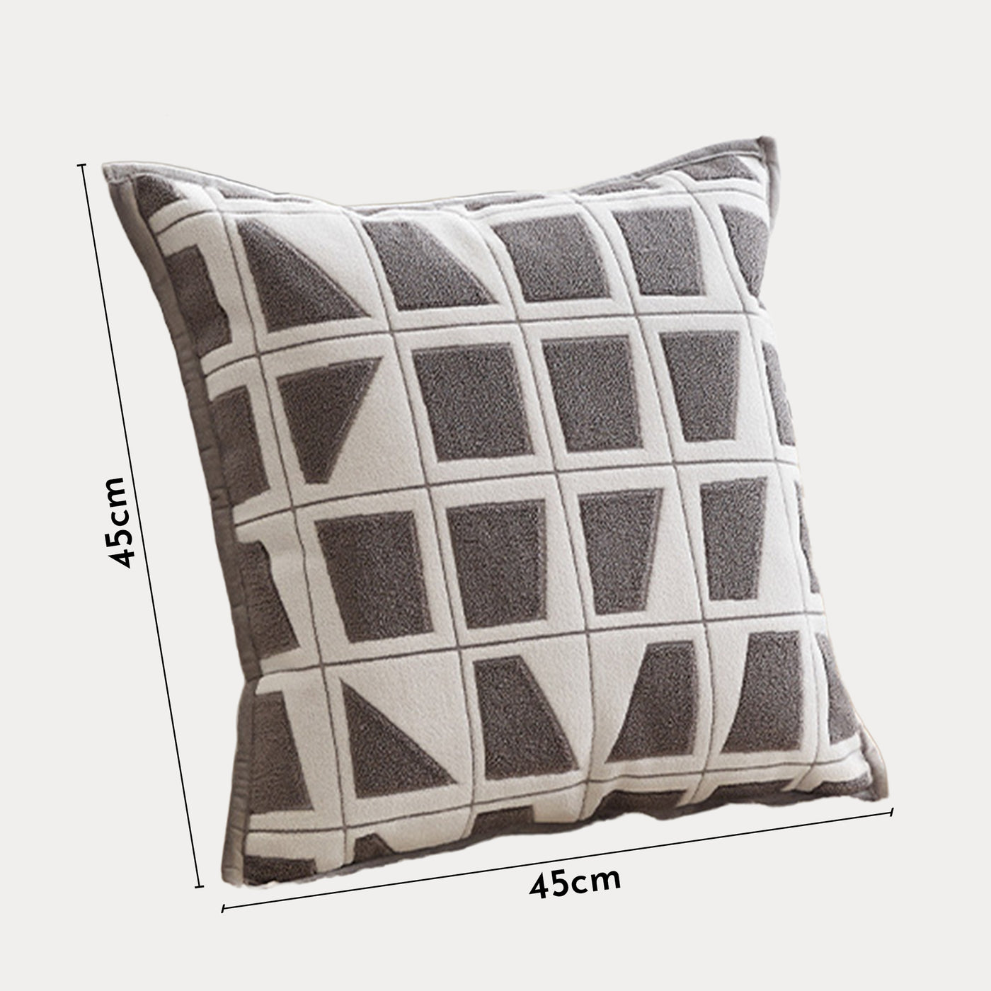 SHAYZ Coussin carré en tissu à motifs blanc et gris 45x45 cm