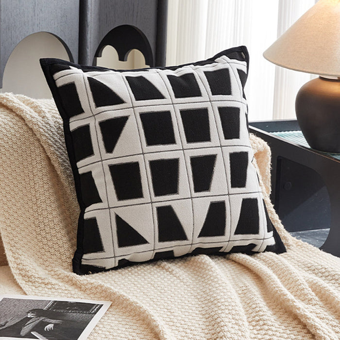 SHAYZ Coussin carré en tissu à motifs blanc et noir 45x45 cm – Coussins Mobilier Deco