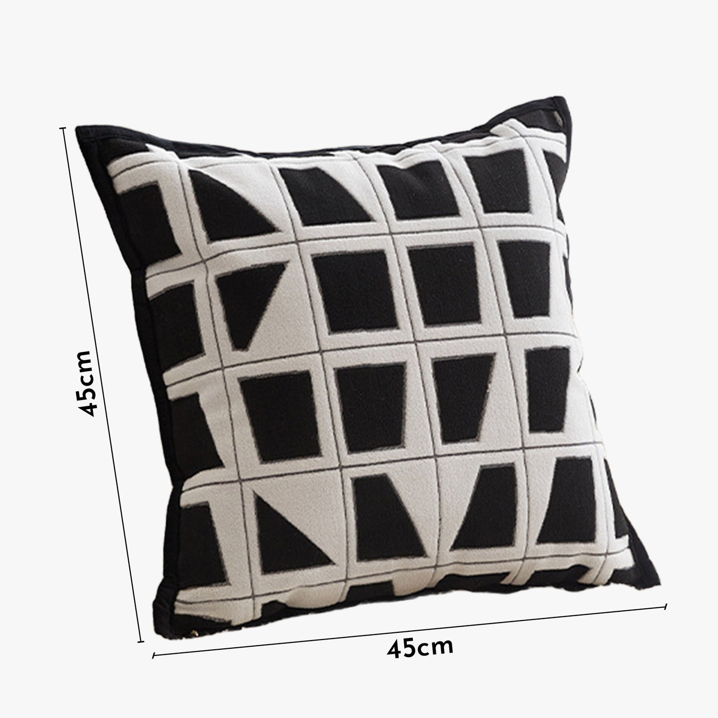 SHAYZ Coussin carré en tissu à motifs blanc et noir 45x45 cm - Coussins - Mobilier Deco