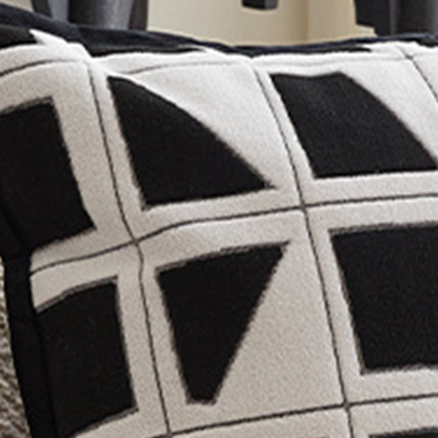 SHAYZ Coussin carré en tissu à motifs blanc et noir 45x45 cm