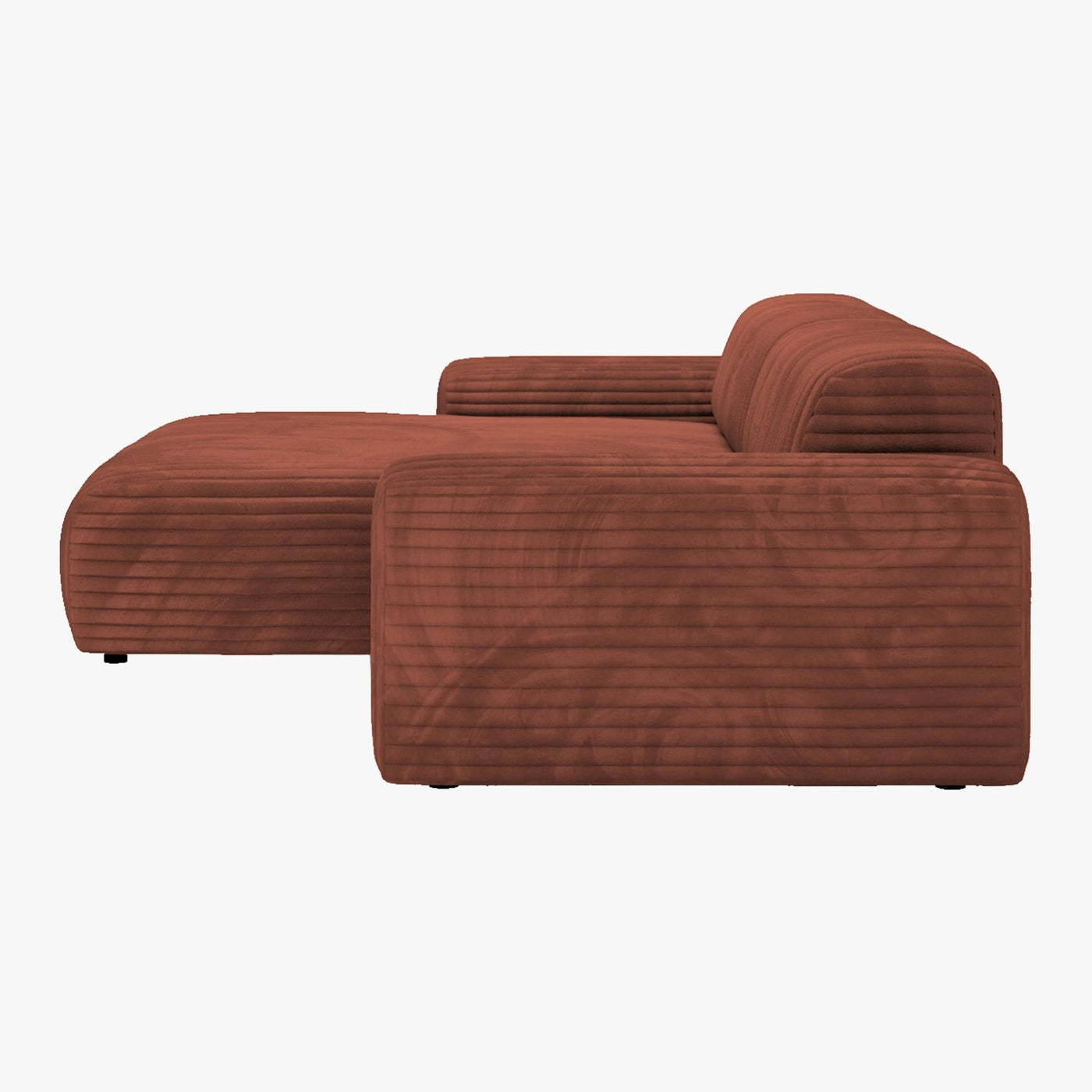 SOFIA Canapé d'angle en velours gros côtelé terracotta - Angle gauche - Canapés d'angle - Mobilier Deco
