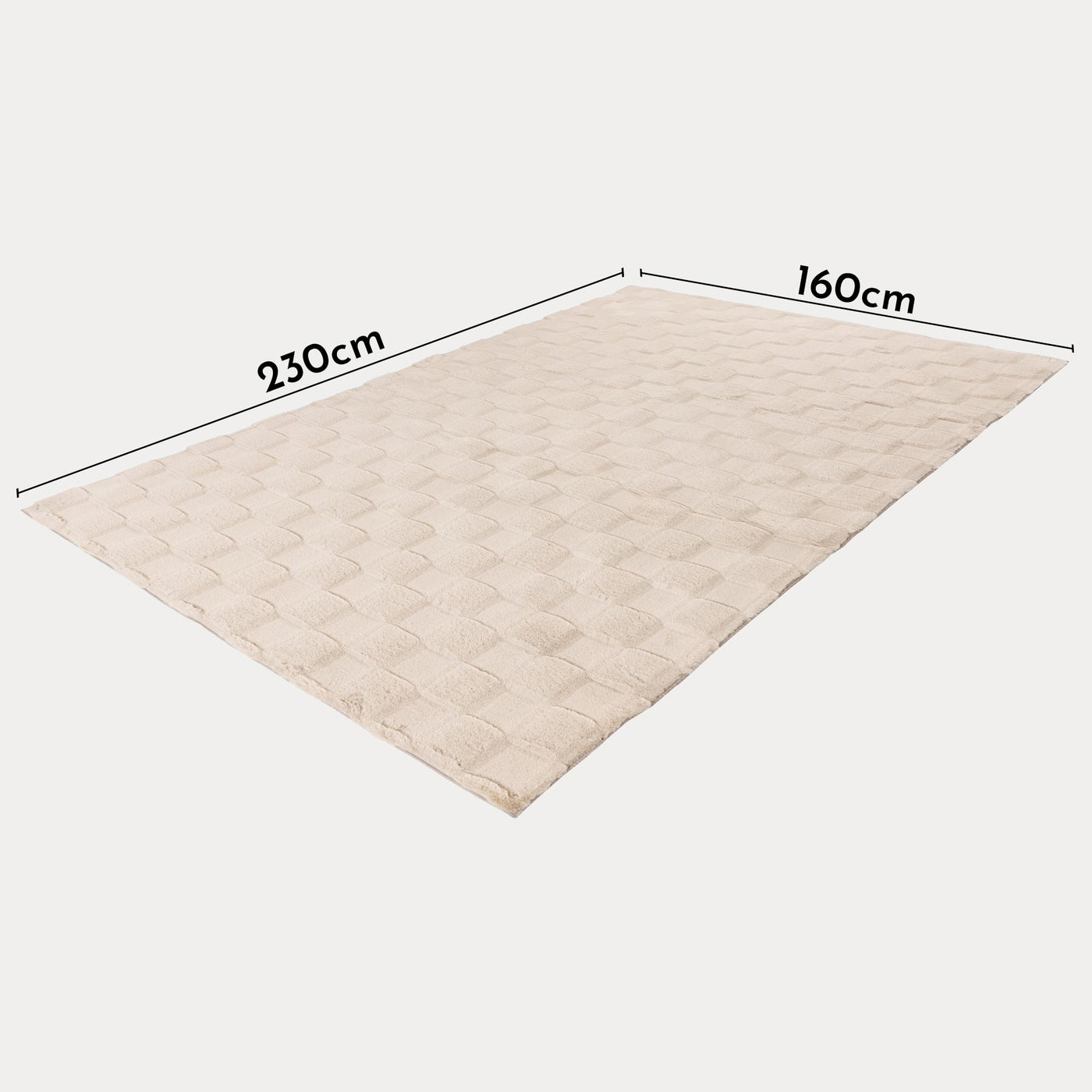 SOUL Tapis tissu doux à motif en relief beige - 160x230 cm