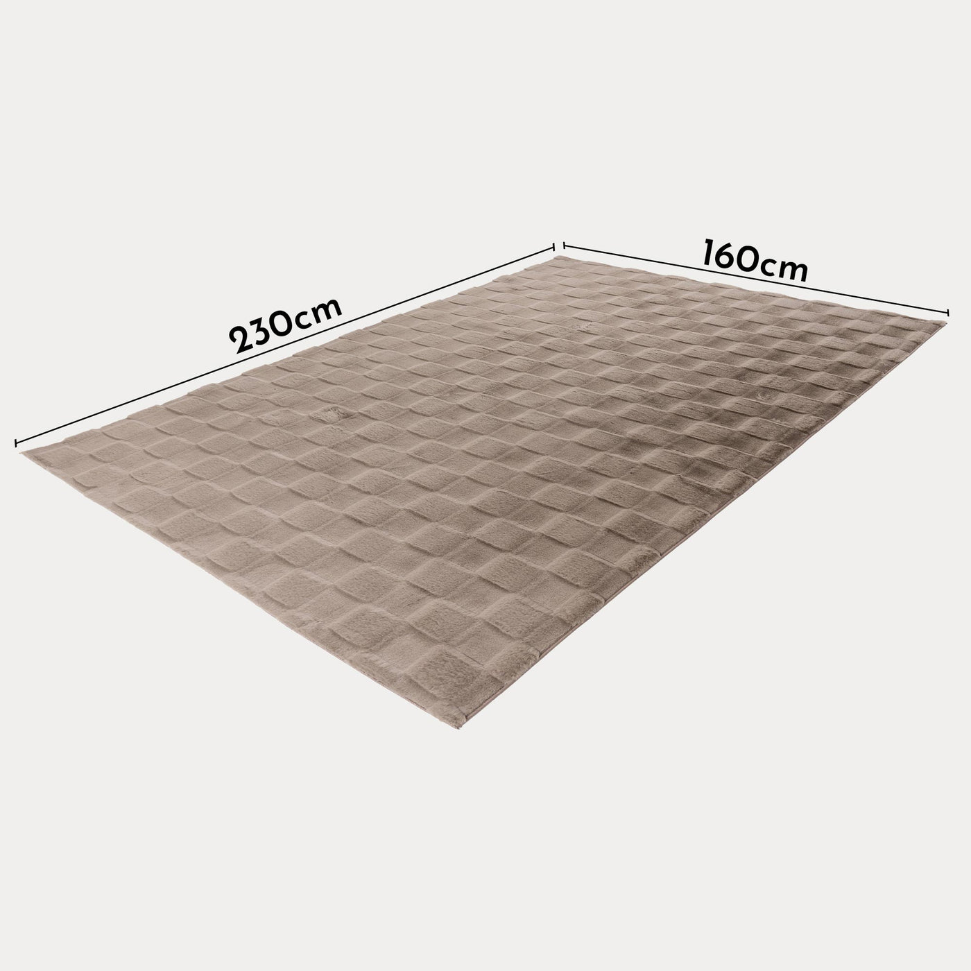SOUL Tapis tissu doux à motif en relief taupe - 160x230 cm