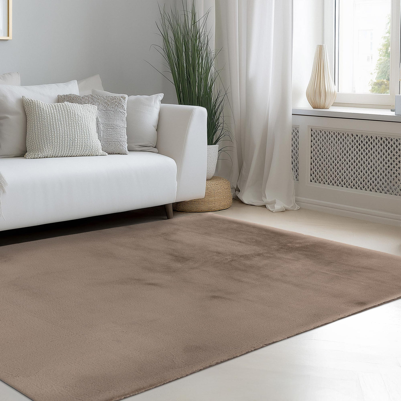 SPIRIT Tapis en tissu doux taupe - 160x230 cm