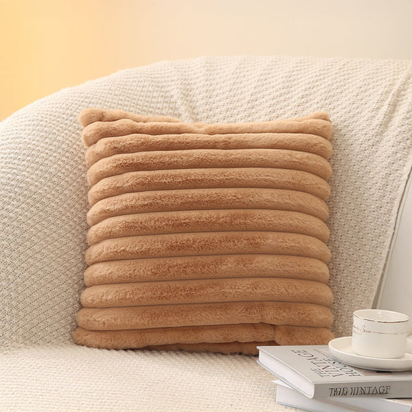 STANLY Coussin carré en tissu côtelé camel 43x43 cm