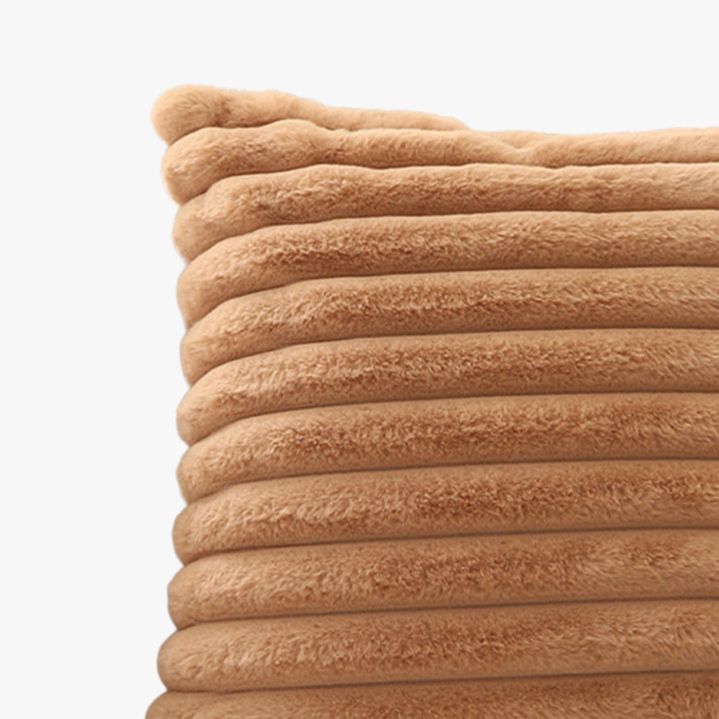 STANLY Coussin carré en tissu côtelé camel 43x43 cm - Coussins - Mobilier Deco