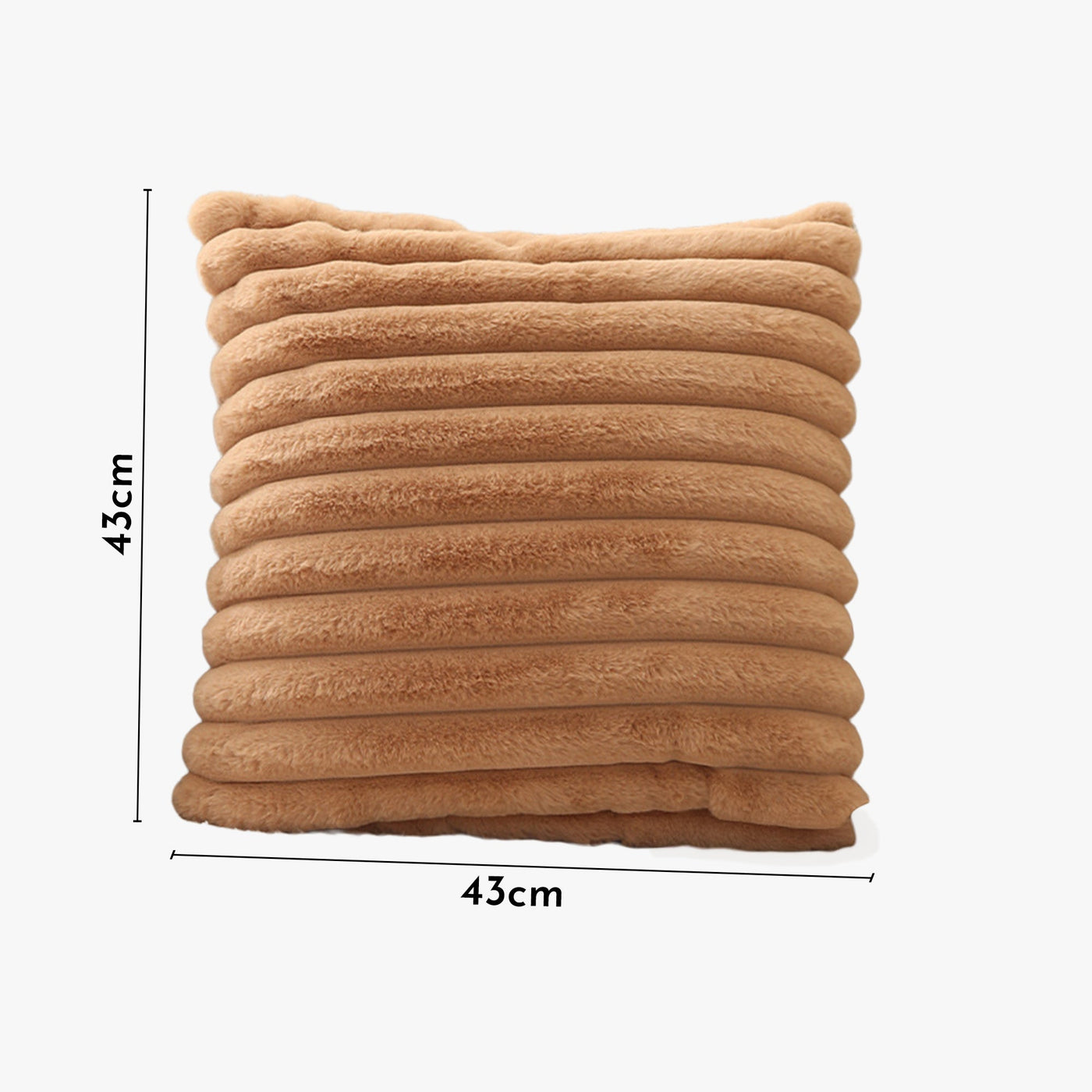 STANLY Coussin carré en tissu côtelé camel 43x43 cm - Coussins - Mobilier Deco
