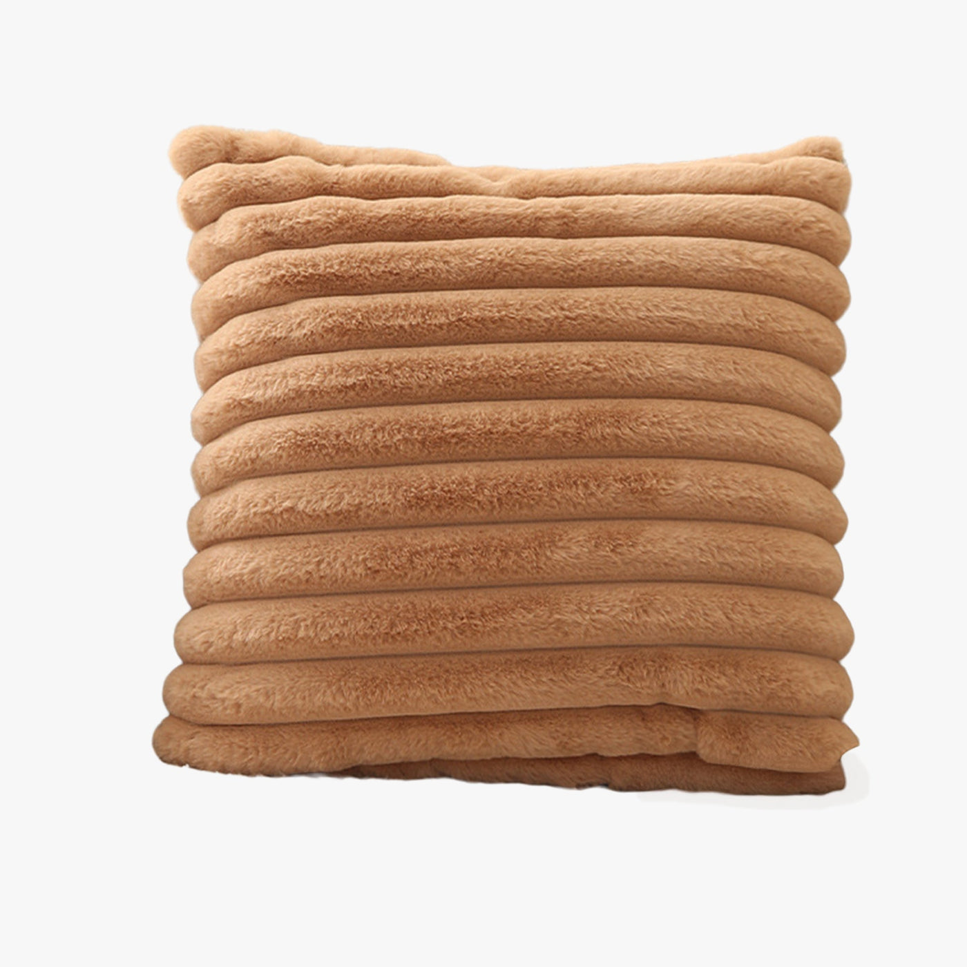 STANLY Coussin carré en tissu côtelé camel 43x43 cm - Coussins - Mobilier Deco