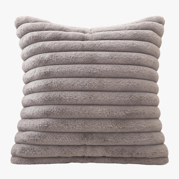 STANLY Coussin carré en tissu côtelé gris 43x43 cm