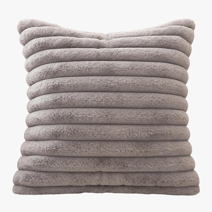 STANLY Coussin carré en tissu côtelé gris 43x43 cm – Coussins – vue 2