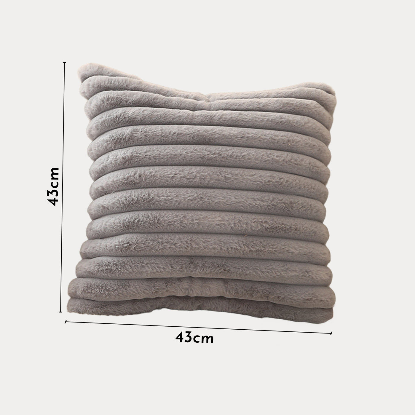 STANLY Coussin carré en tissu côtelé gris 43x43 cm