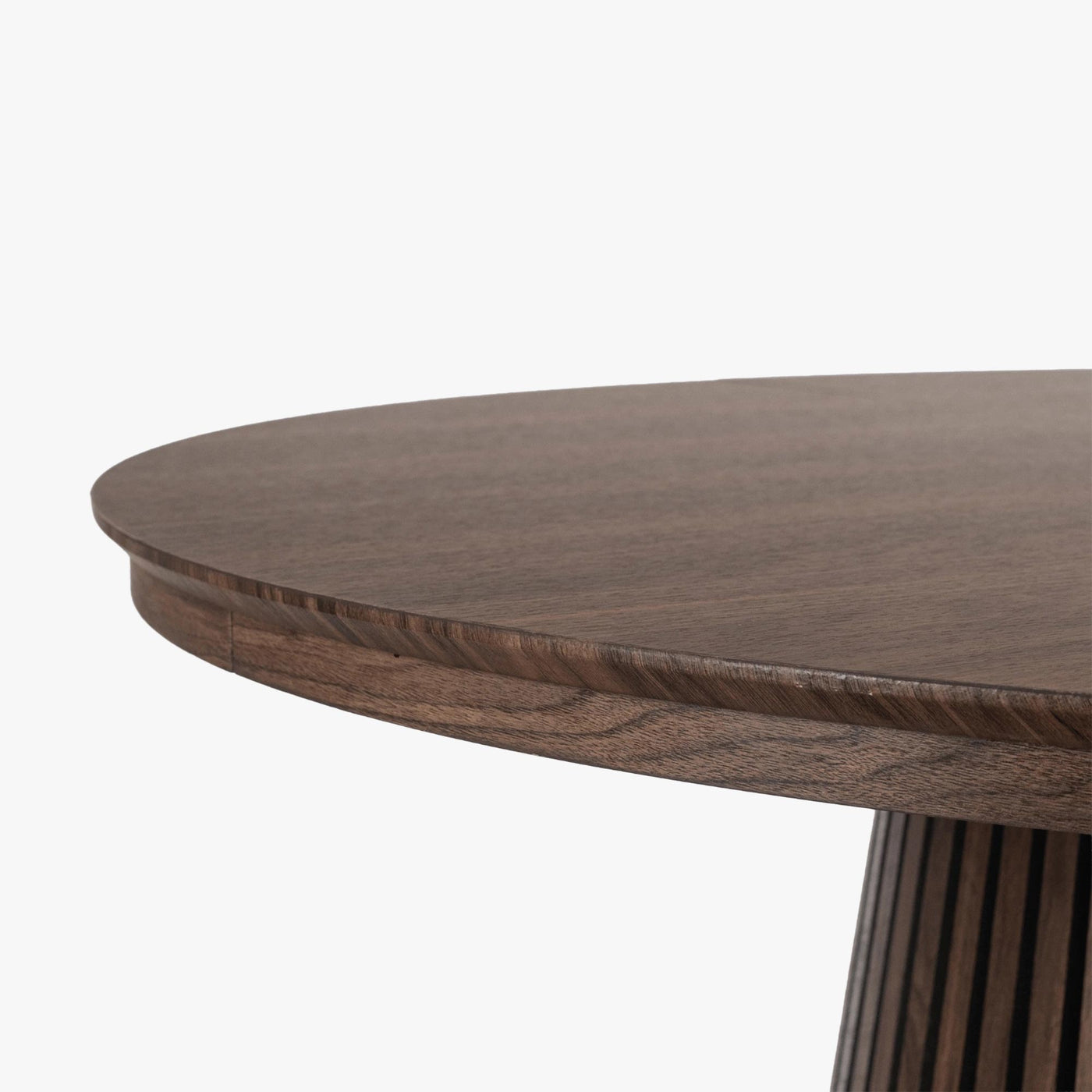 table à manger ronde extensible en MDF, de 120 à 200 cm couleur bois foncé