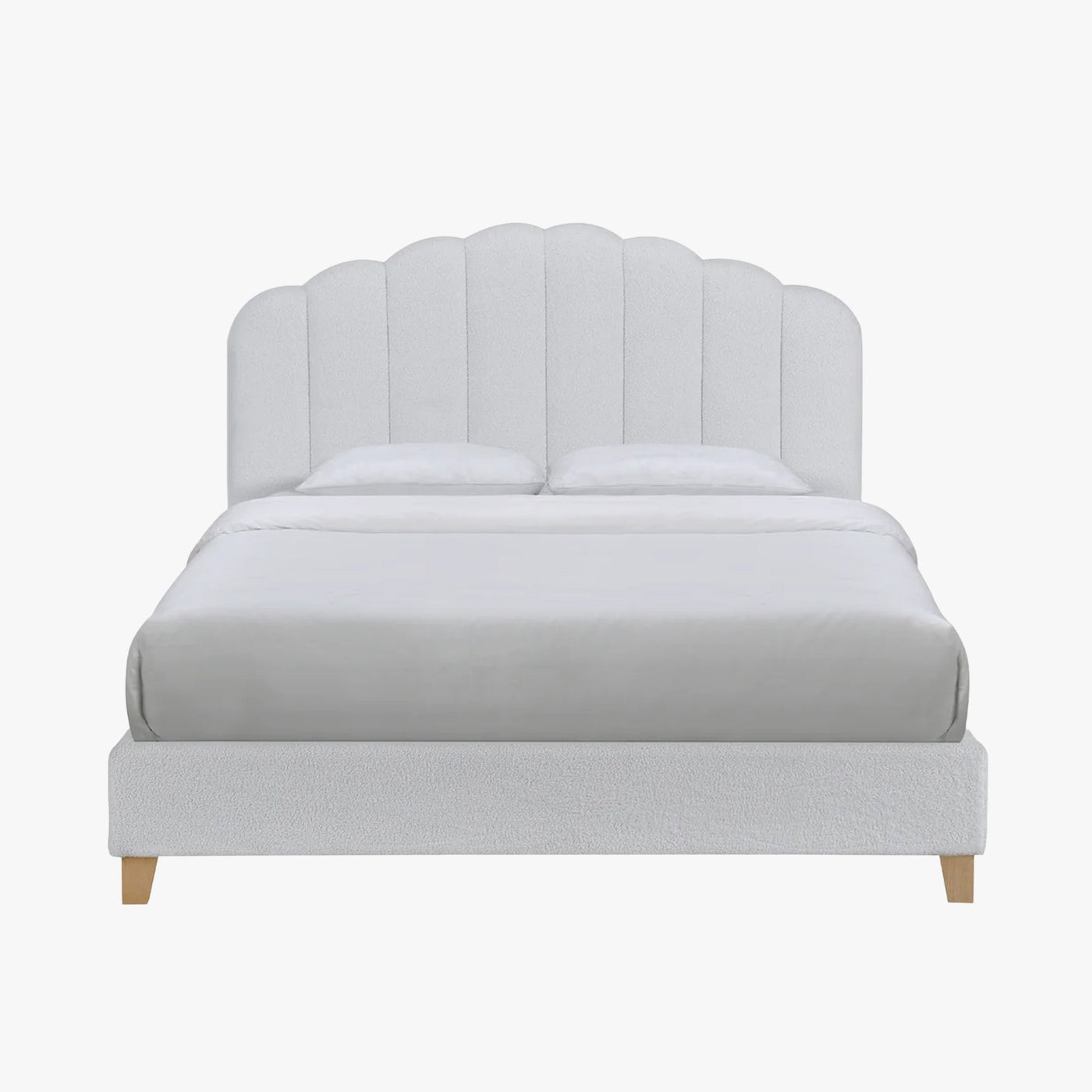 SULIA Lit double effet peau de mouton écru 140x190 cm - Lits - Mobilier Deco