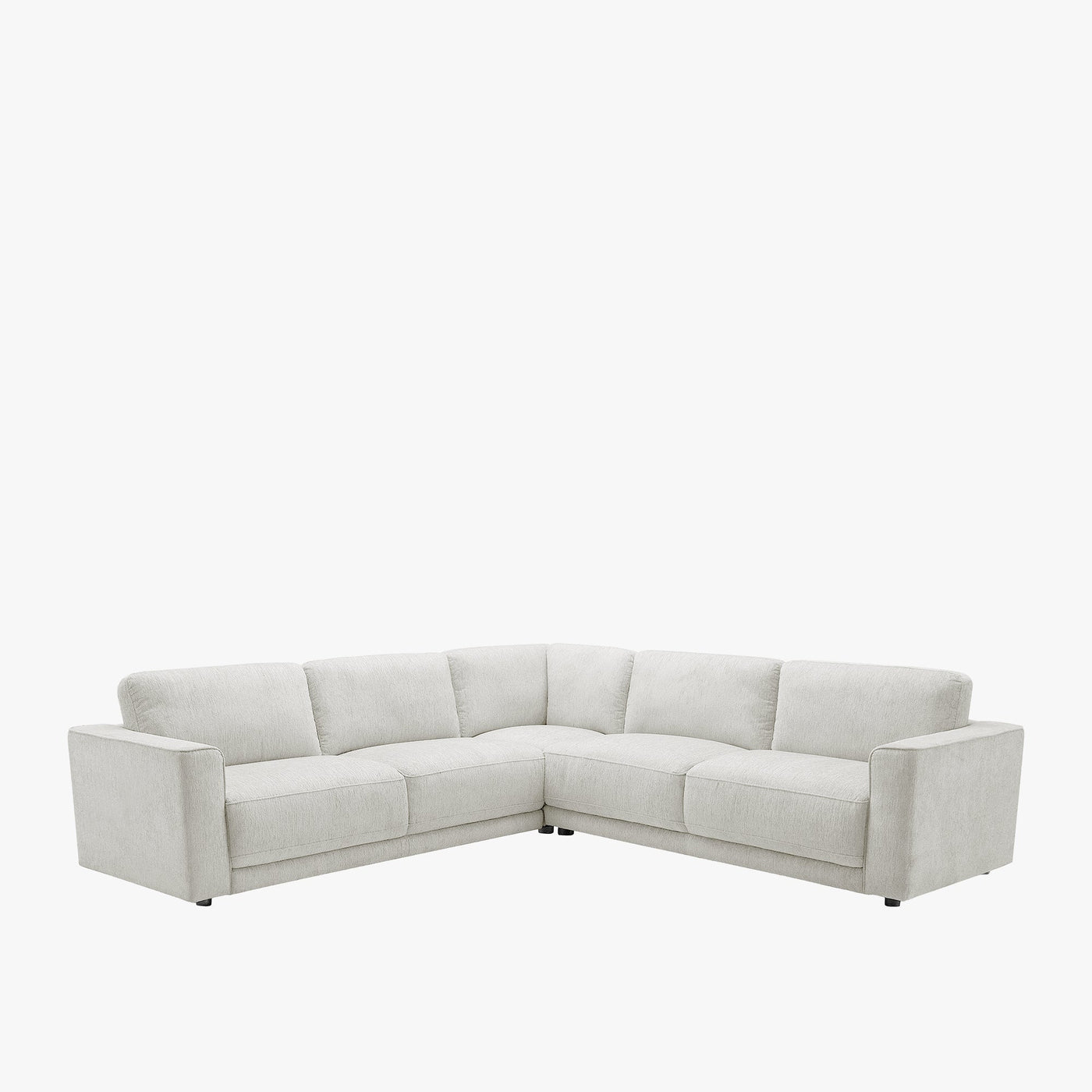 SYLAN Canapé d'angle réversible en tissu beige - Canapés d'angle - Mobilier Deco