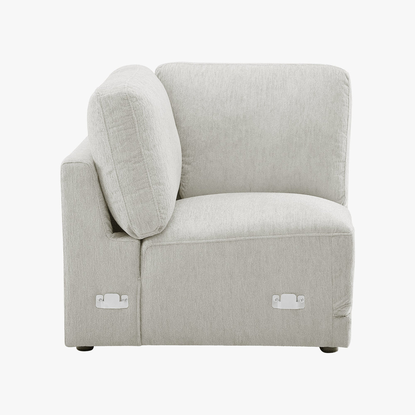 SYLAN Canapé d'angle réversible en tissu beige - Canapés d'angle - Mobilier Deco