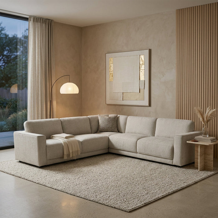 SYLAN Canapé d'angle réversible en tissu beige