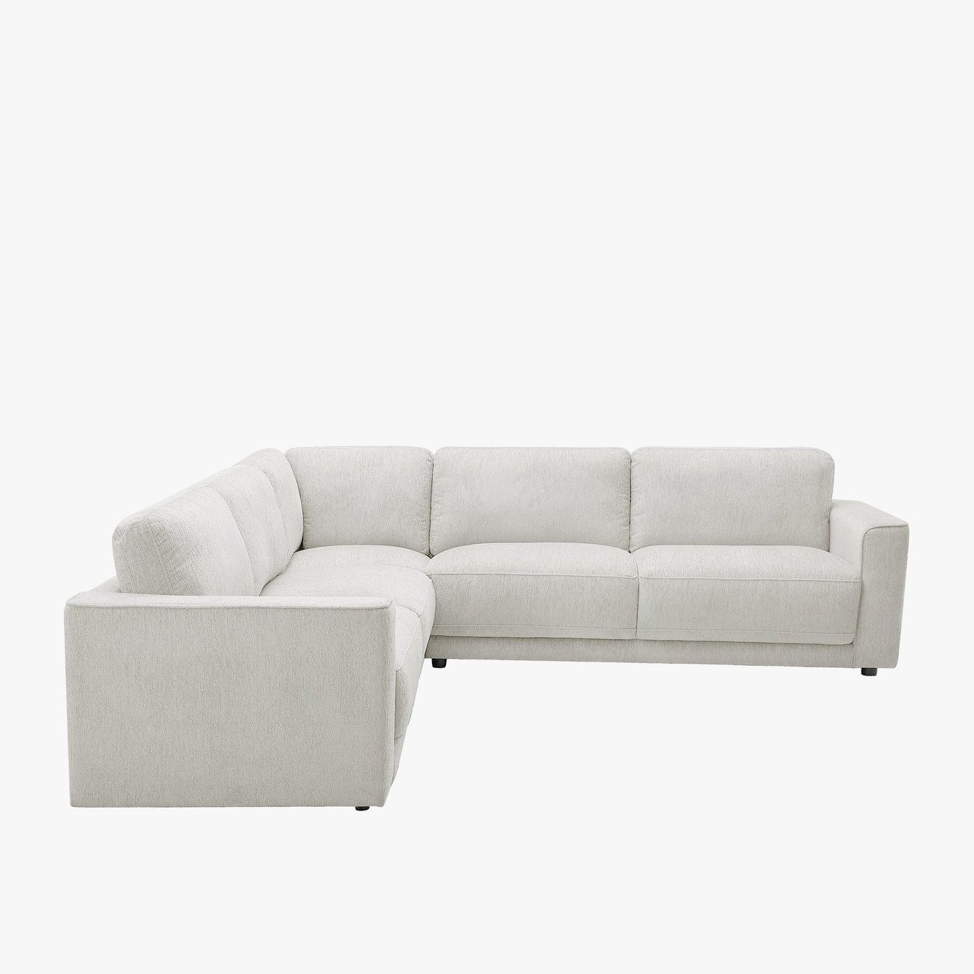 SYLAN Canapé d'angle réversible en tissu beige - Canapés d'angle - Mobilier Deco