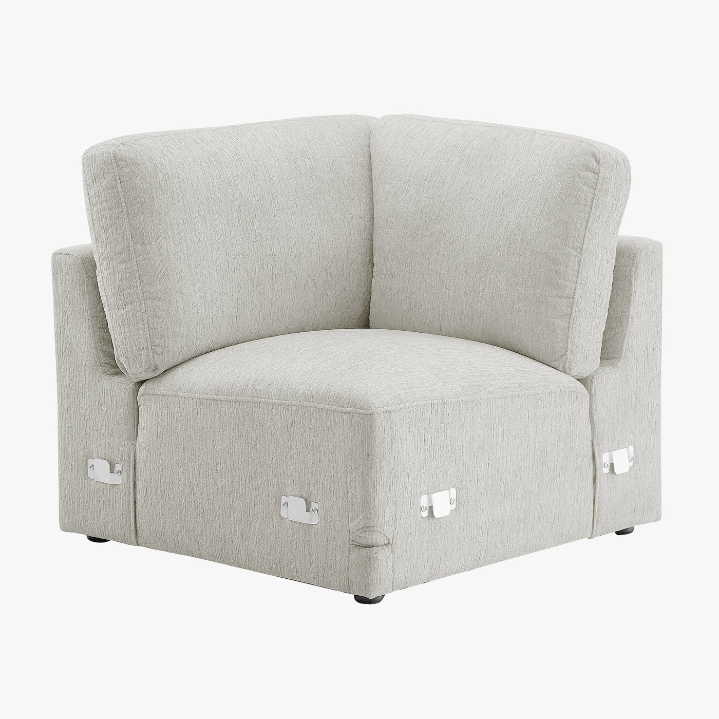 SYLAN Canapé d'angle réversible en tissu beige - Canapés d'angle - Mobilier Deco