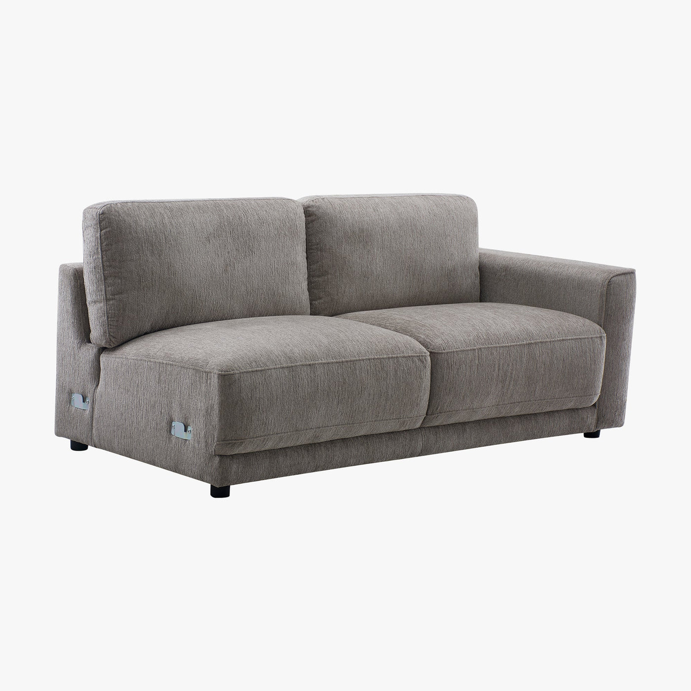 SYLAN Canapé d'angle réversible en tissu taupe - Canapés d'angle - Mobilier Deco