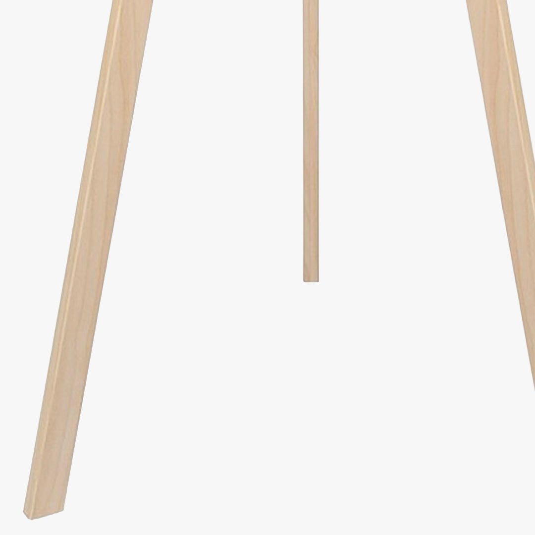 SYMO Lampe sur pieds avec abat jour en PVC beige pieds couleur bois clair - Luminaires - Mobilier Deco
