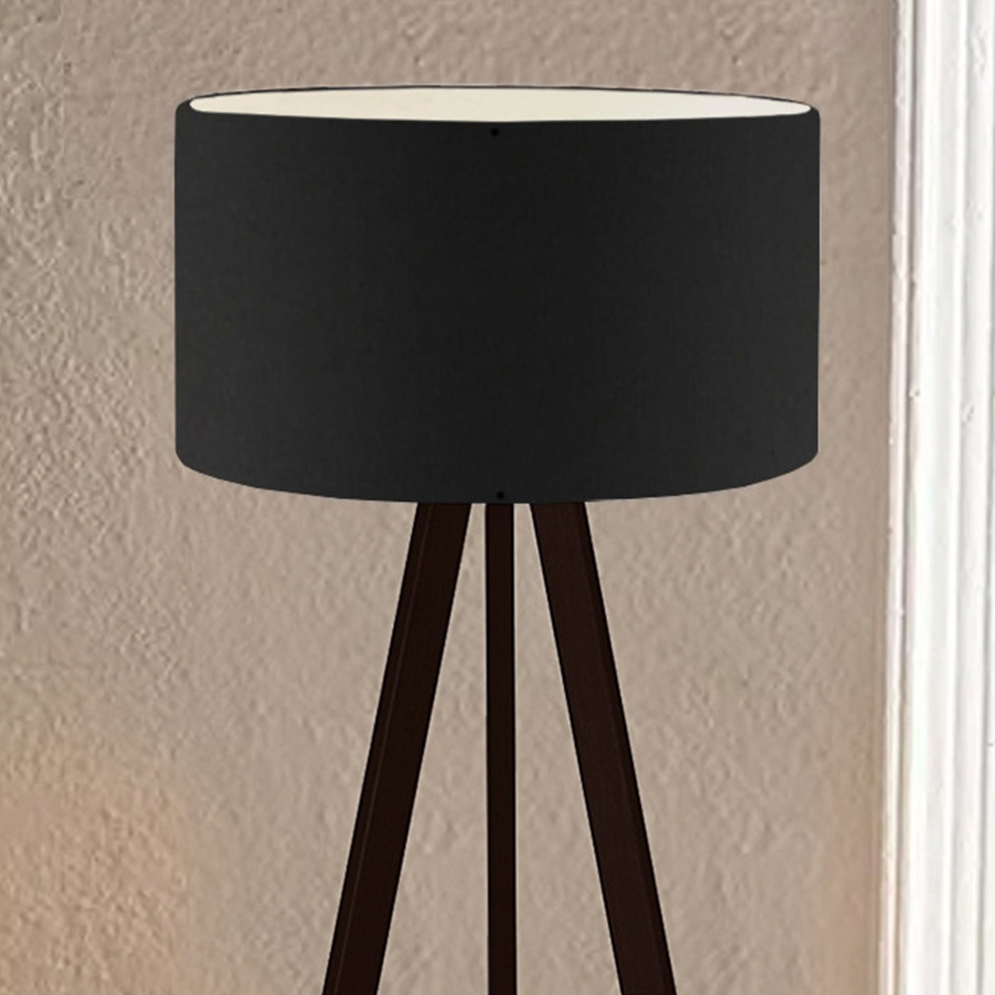 SYMO Lampe sur pieds avec abat jour en PVC noir