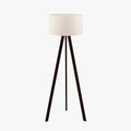SYMO Lampe sur pieds avec abat jour en tissu blanc pieds noir
