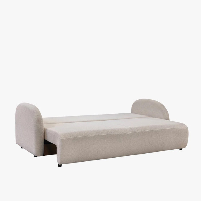 SYNA Canapé 3 places convertible en tissu bouclette beige
