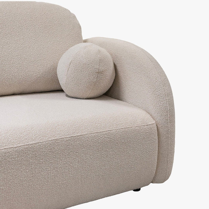 SYNA Canapé 3 places convertible en tissu bouclette beige