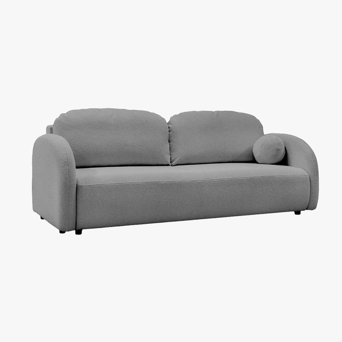 SYNA Canapé 3 places convertible en tissu bouclette gris