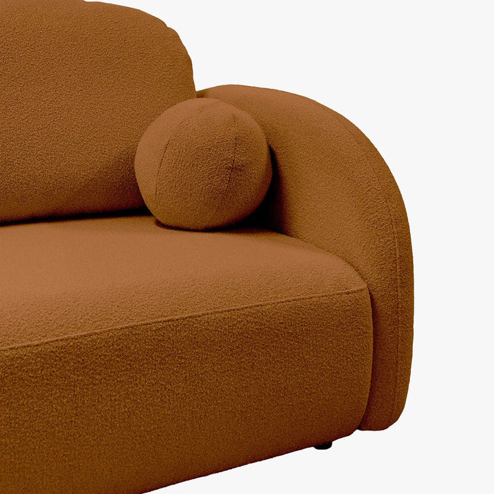 SYNA Canapé 3 places convertible en tissu bouclette orange