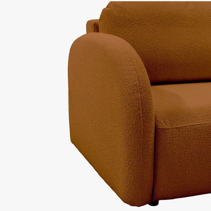 SYNA Canapé 3 places convertible en tissu bouclette orange