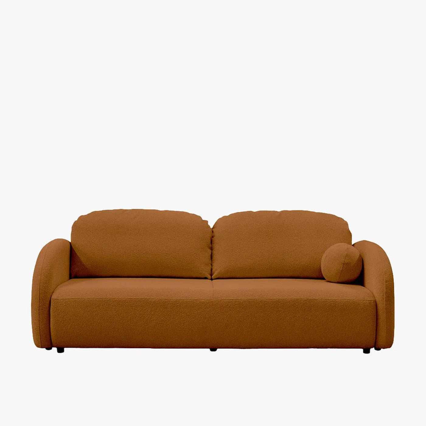SYNA Canapé 3 places convertible en tissu bouclette orange - Canapés convertibles - Mobilier Deco