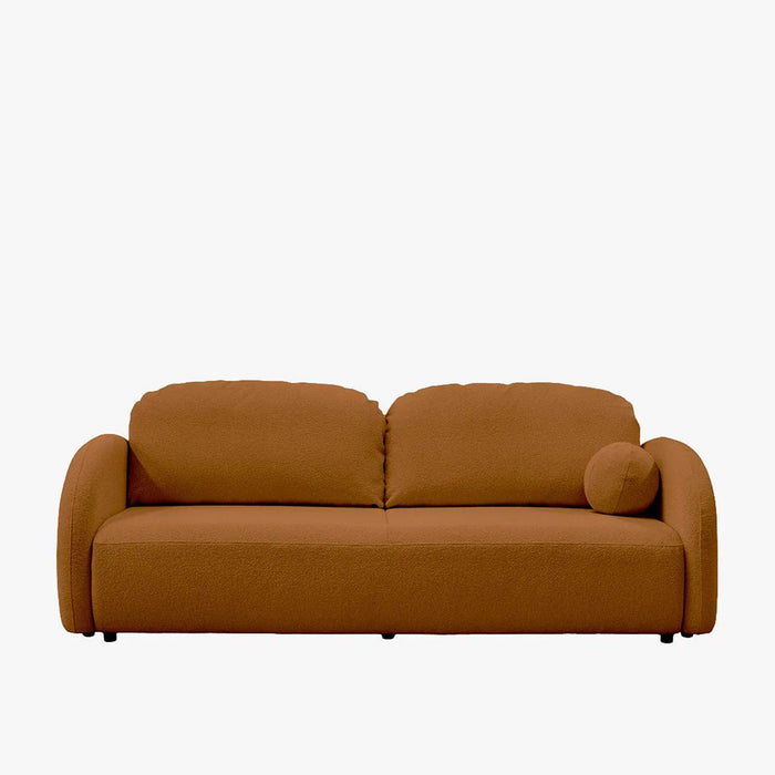 SYNA Canapé 3 places convertible en tissu bouclette orange