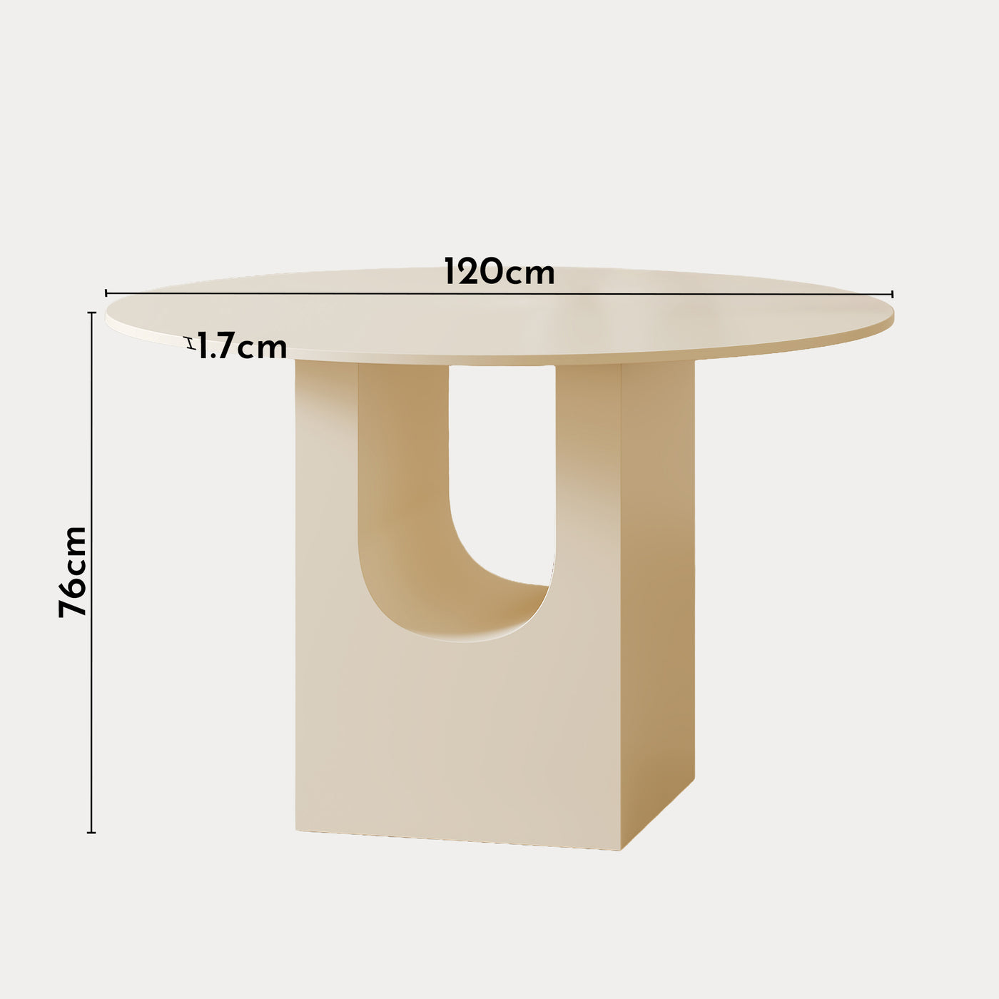 TAYZA Table à manger ronde en marbre d'ingénierie beige