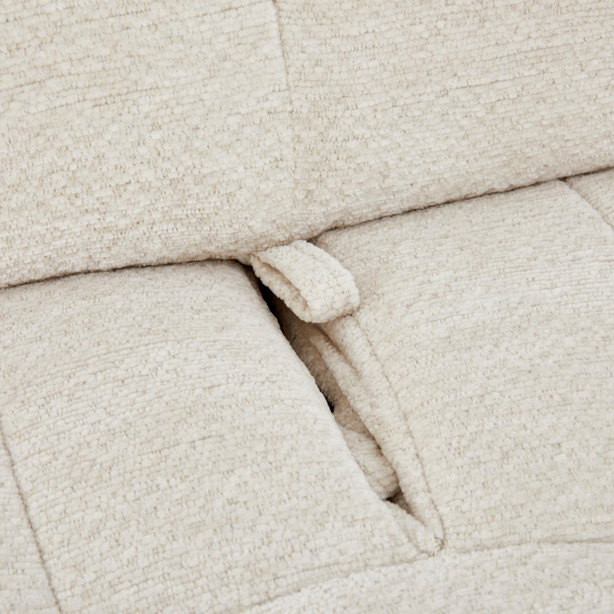 TIAM Canapé d'angle relax électrique en tissu matelassé beige - Angle droit - Canapé relax - Mobilier Deco