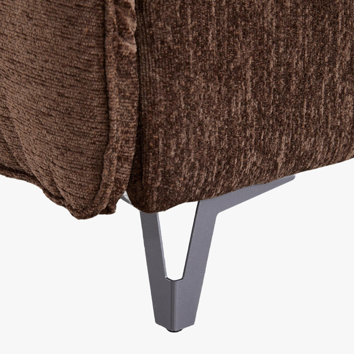 TIAM Canapé d'angle relax électrique en tissu matelassé marron - Angle gauche - Canapé relax - Mobilier Deco