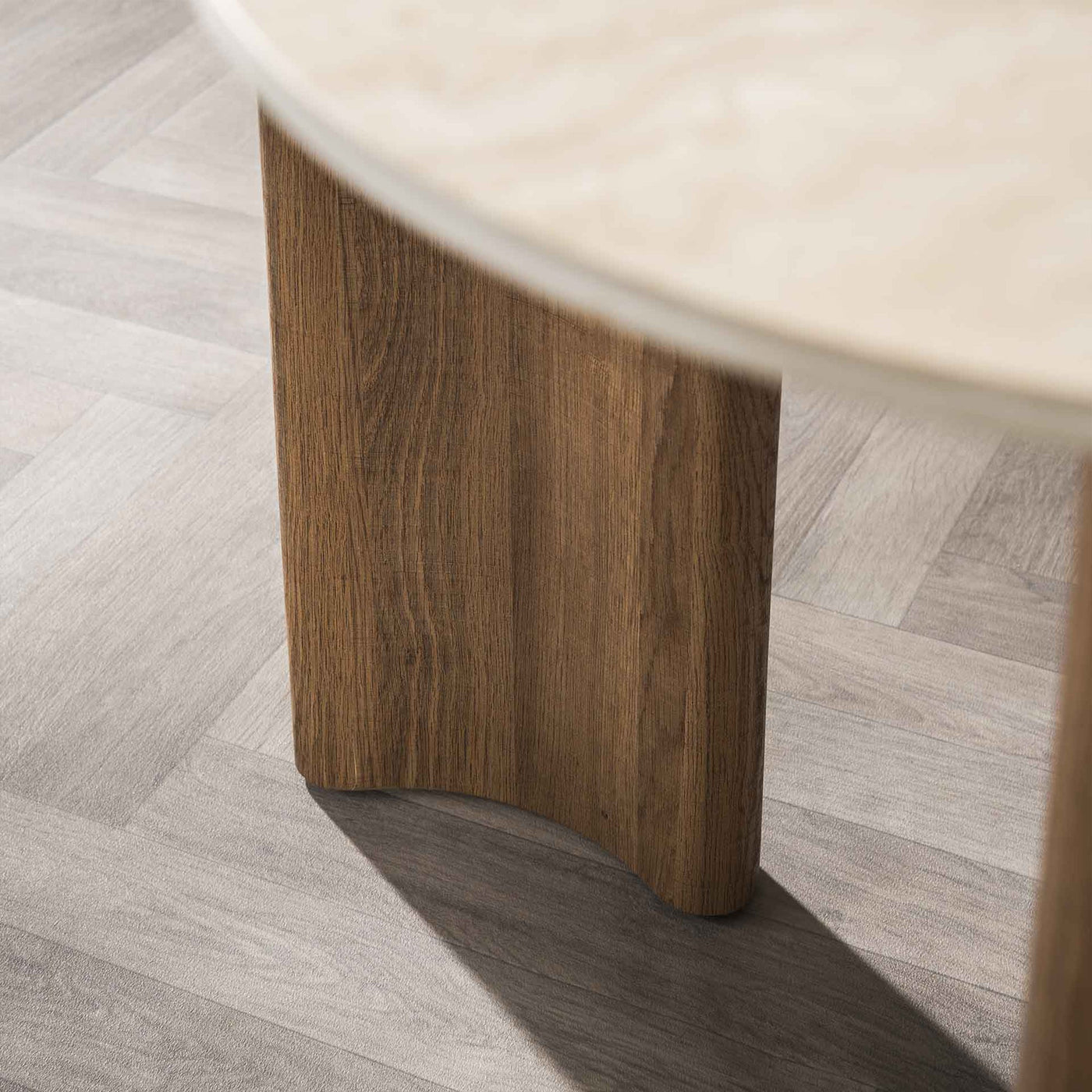 TIANA XL Table à manger rectangulaire en céramique beige pieds couleur chêne 180 cm - Table à manger - Mobilier Deco