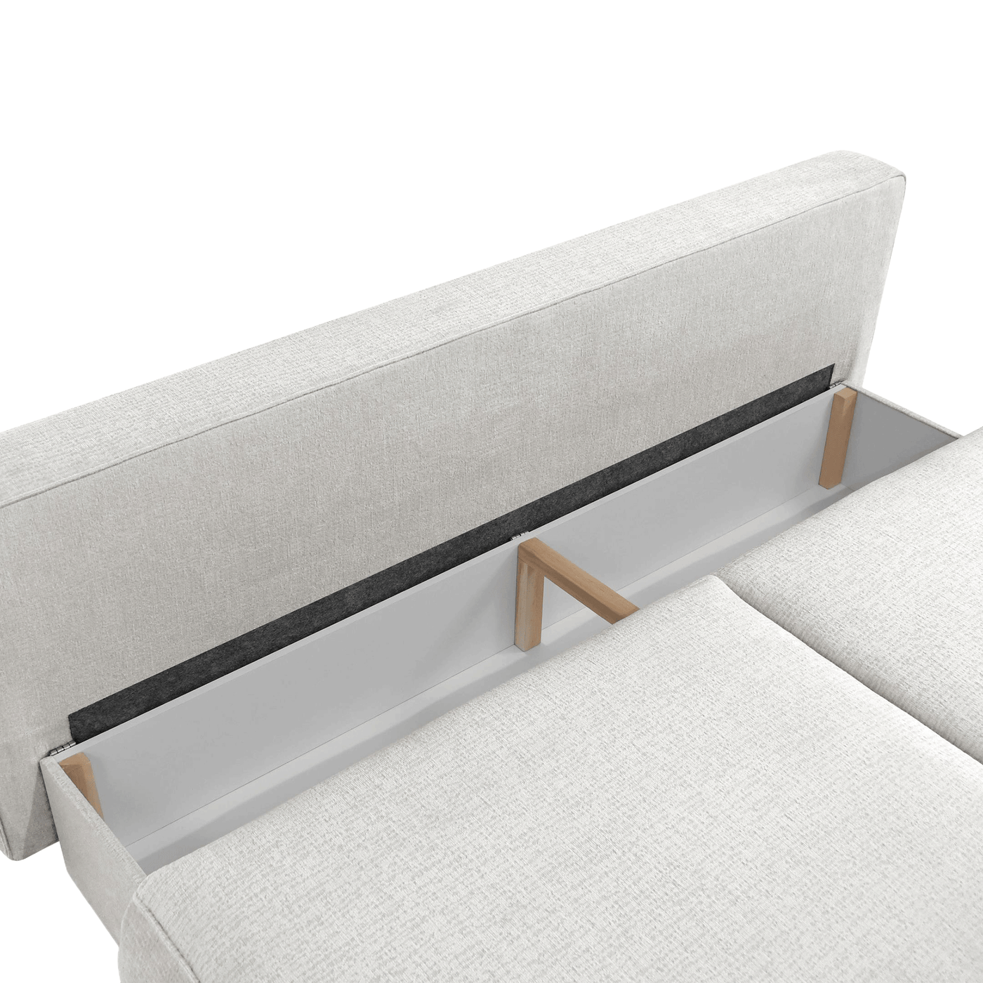 TILIA Canapé 3 places convertible avec coffre en tissu beige