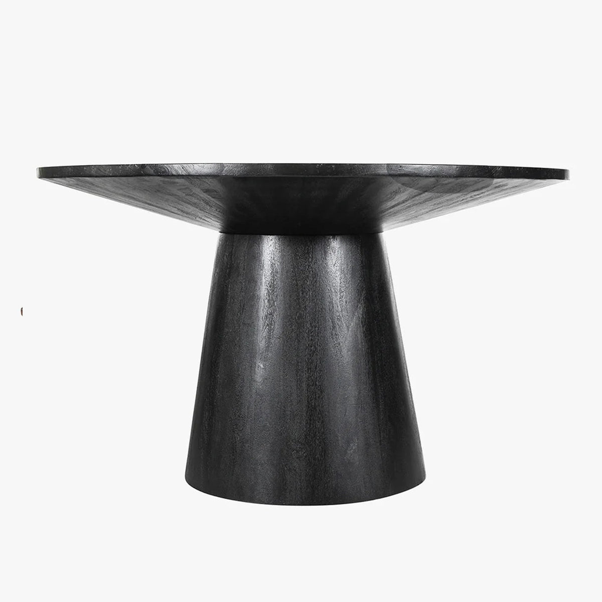 TOMMY - 130 Table à manger ronde en bois de manguier noir D130 cm - Table à manger - Mobilier Deco