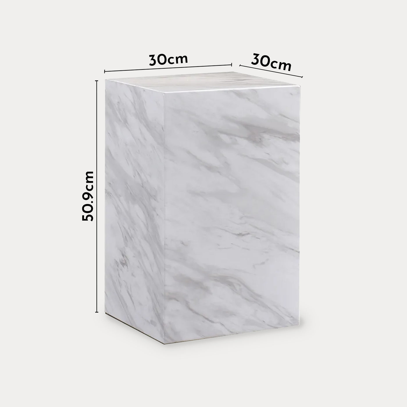 TRESA Table d'appoint marbre d'ingénierie blanc