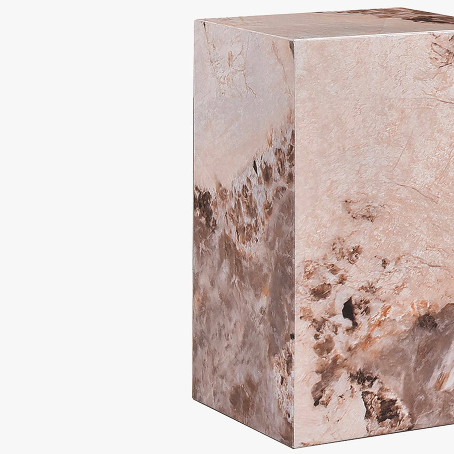 TRESA Table d'appoint marbre d'ingénierie beige et marron — aperçu vidéo