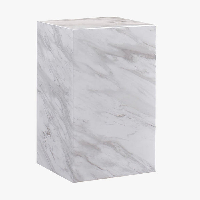 TRESA Table d'appoint marbre d'ingénierie blanc
