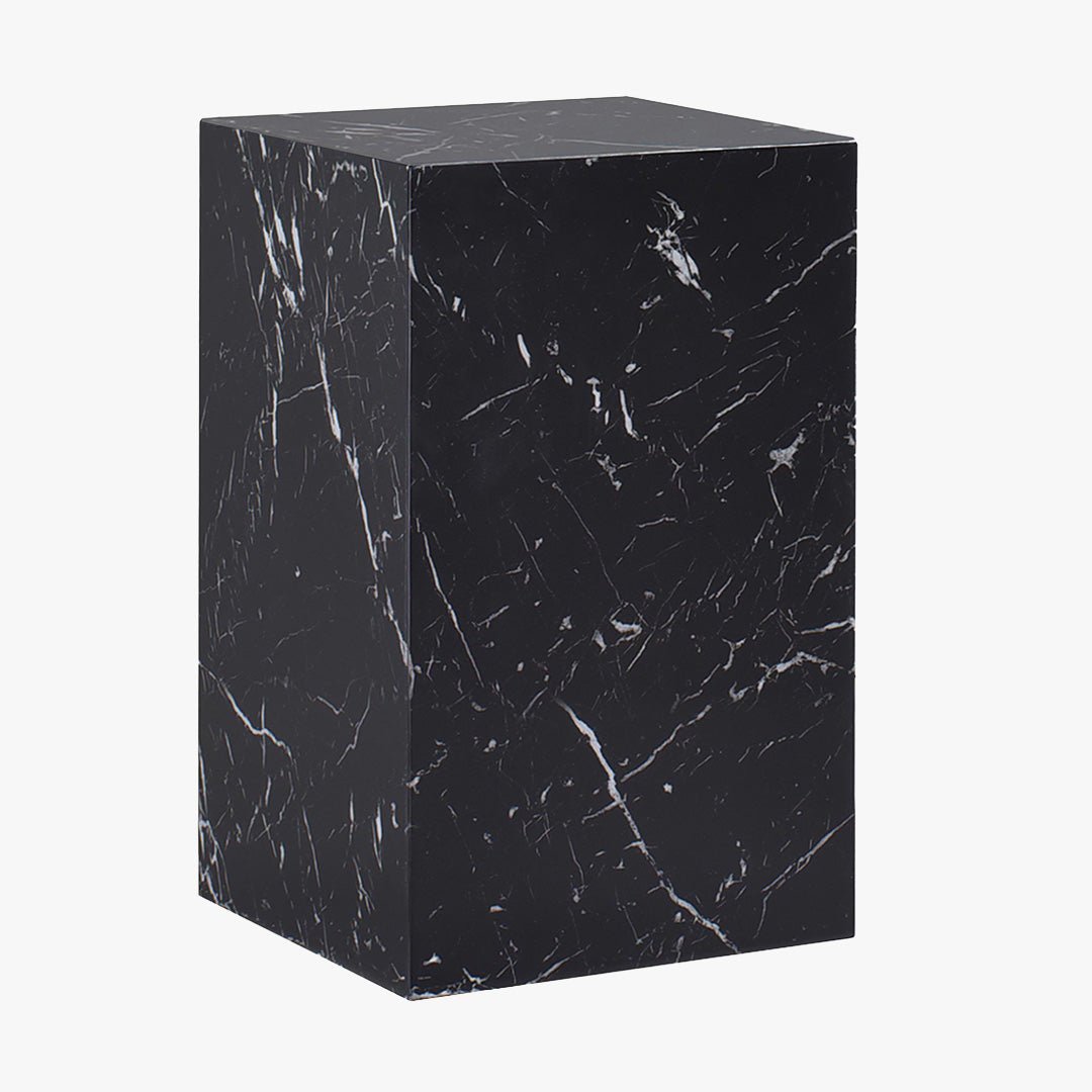 TRESA Table d'appoint marbre d'ingénierie noir - Table basse - Mobilier Deco