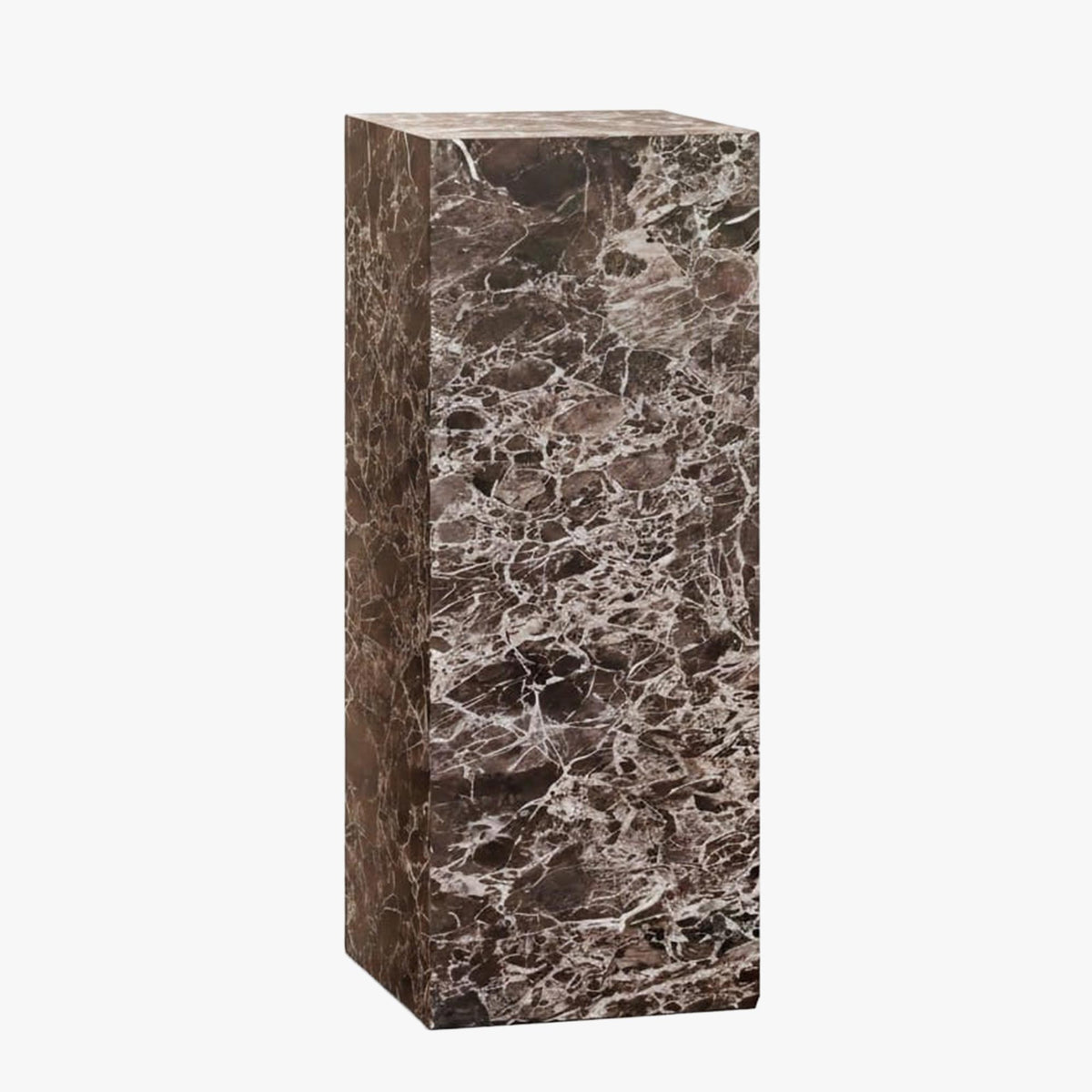 TRESA XL Table d'appoint marbre d'ingénierie marron - Mobilier Deco