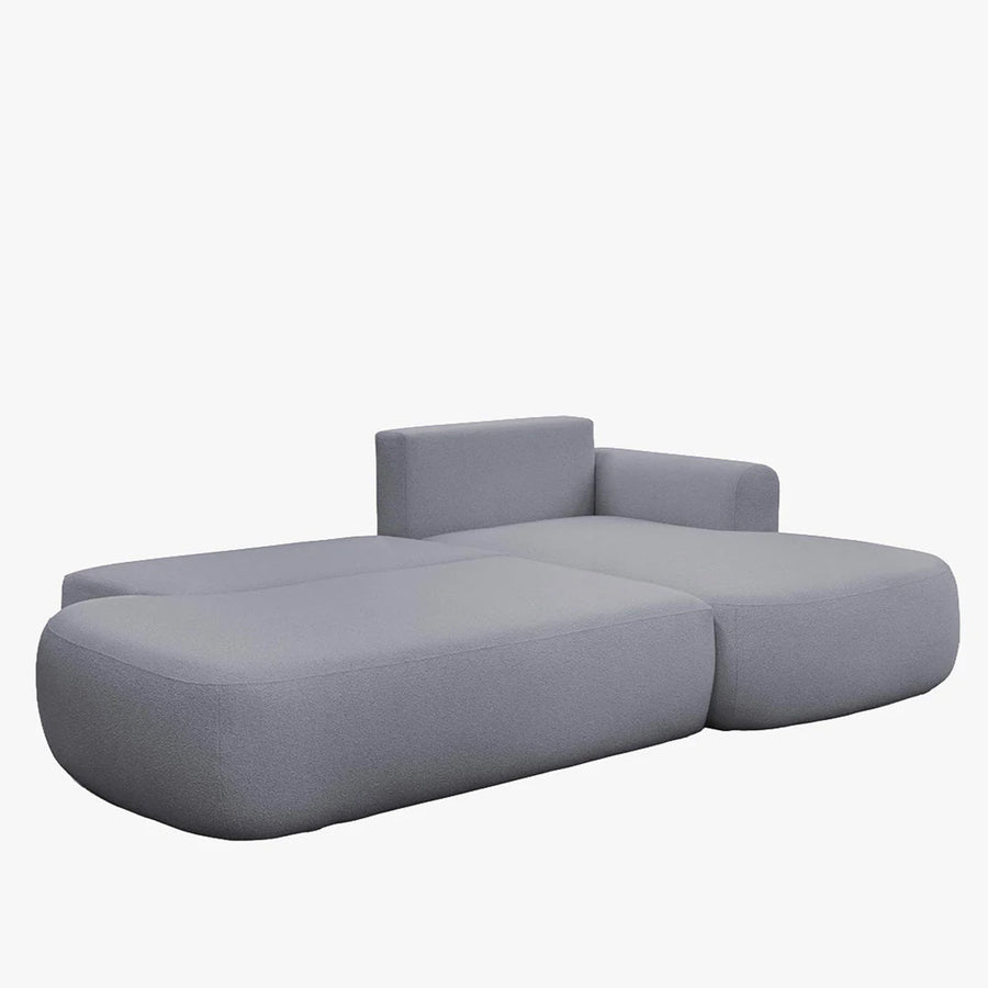 TYLAN Canapé d’angle convertible avec coffre effet peau de mouton gris - Angle droit — aperçu vidéo