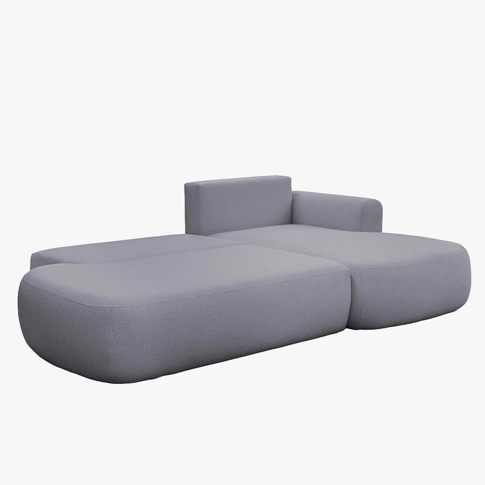 TYLAN Canapé d’angle convertible avec coffre effet peau de mouton gris - Angle droit