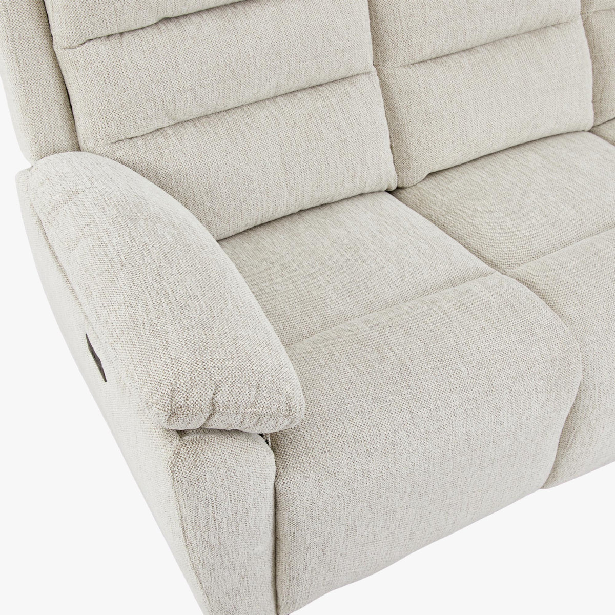 ULYA Canapé 2 places relax électrique en tissu beige - Canapé relax - Mobilier Deco