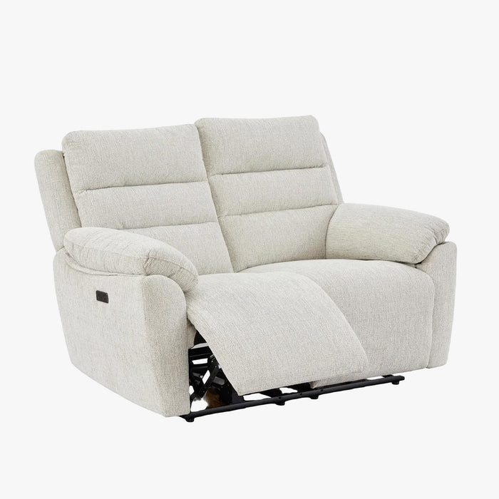 ULYA Canapé 2 places relax électrique en tissu beige